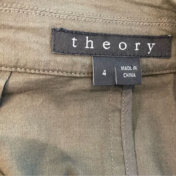 EUC Theory Olive Green Linen Blend blazer Sz. 4 - Picture 5 of 7